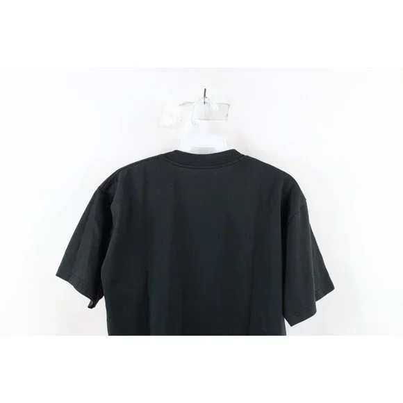 Vintage 90s Streetwear Mens Size Medium Faded Blank Short Sleeve T-Shirt Black - Picture 6 of 7